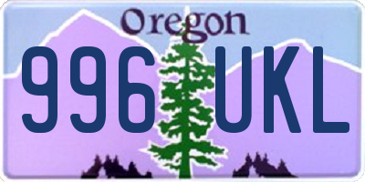 OR license plate 996UKL