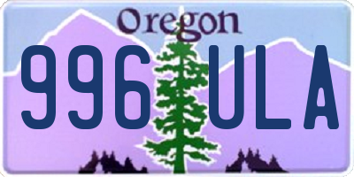 OR license plate 996ULA