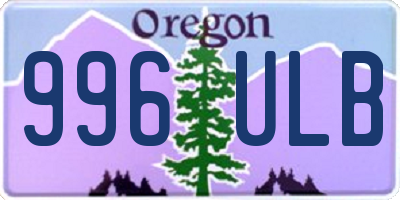 OR license plate 996ULB