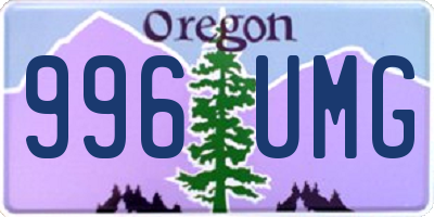 OR license plate 996UMG