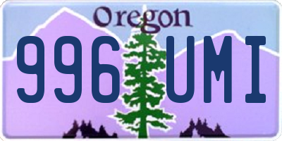 OR license plate 996UMI