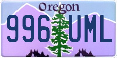 OR license plate 996UML