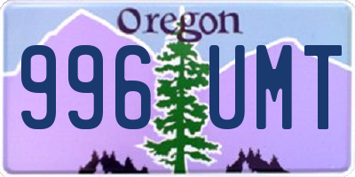 OR license plate 996UMT