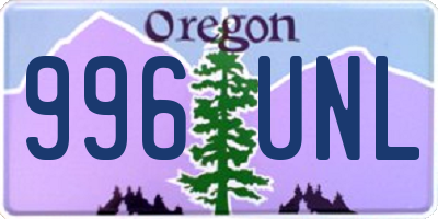 OR license plate 996UNL