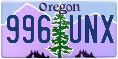 OR license plate 996UNX