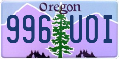 OR license plate 996UOI
