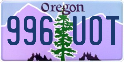 OR license plate 996UOT