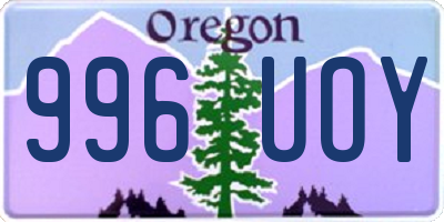 OR license plate 996UOY