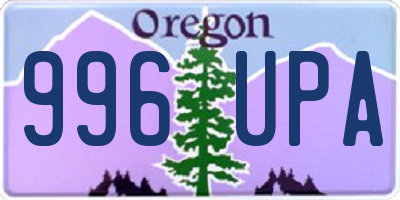 OR license plate 996UPA