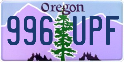 OR license plate 996UPF