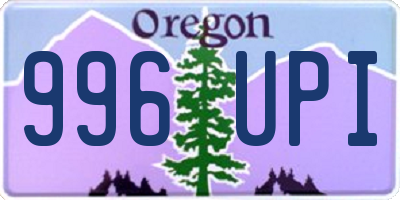 OR license plate 996UPI