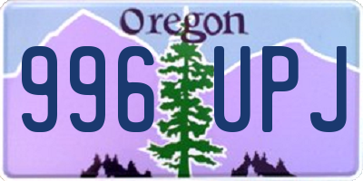 OR license plate 996UPJ