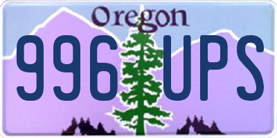 OR license plate 996UPS