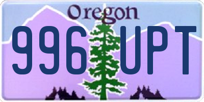 OR license plate 996UPT