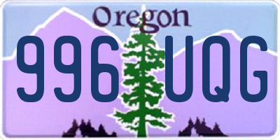 OR license plate 996UQG