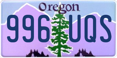 OR license plate 996UQS