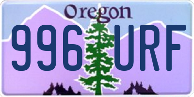OR license plate 996URF