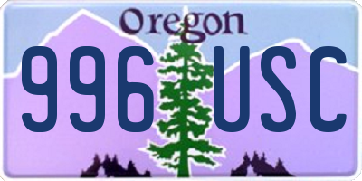 OR license plate 996USC