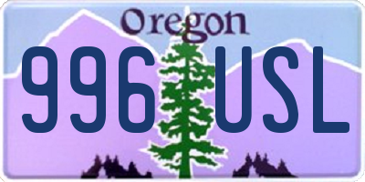 OR license plate 996USL