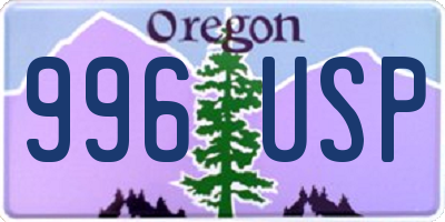 OR license plate 996USP