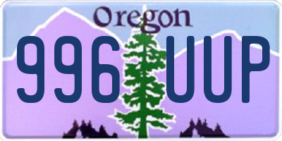 OR license plate 996UUP