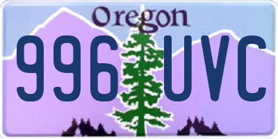 OR license plate 996UVC
