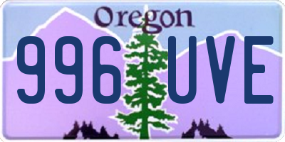 OR license plate 996UVE