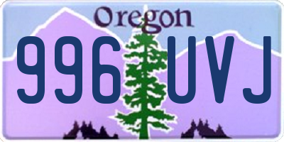 OR license plate 996UVJ
