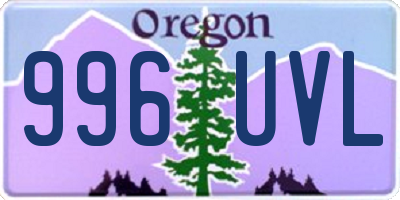 OR license plate 996UVL