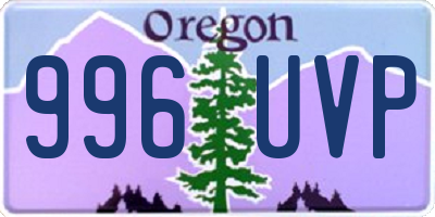 OR license plate 996UVP