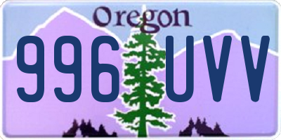 OR license plate 996UVV