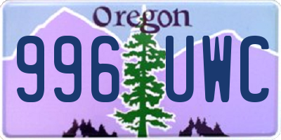 OR license plate 996UWC