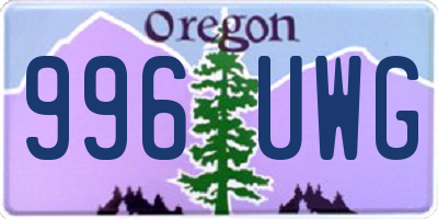 OR license plate 996UWG