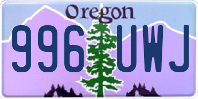 OR license plate 996UWJ