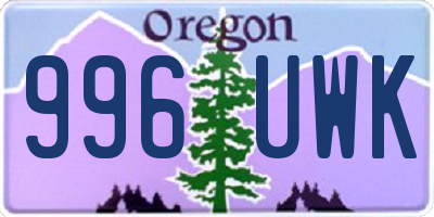 OR license plate 996UWK