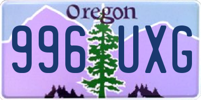 OR license plate 996UXG