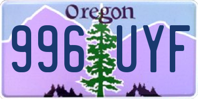 OR license plate 996UYF