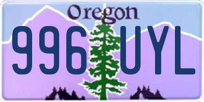 OR license plate 996UYL