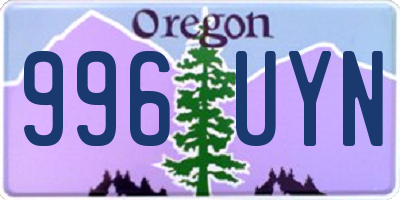 OR license plate 996UYN