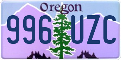 OR license plate 996UZC