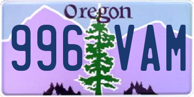 OR license plate 996VAM