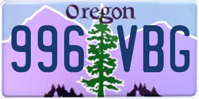 OR license plate 996VBG