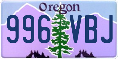 OR license plate 996VBJ