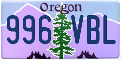 OR license plate 996VBL