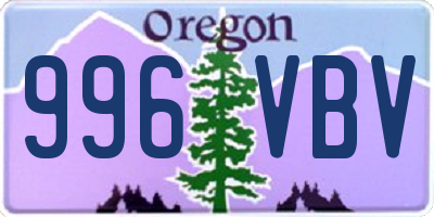 OR license plate 996VBV