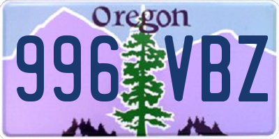 OR license plate 996VBZ