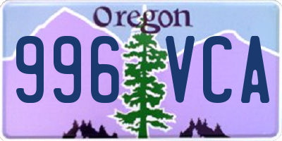 OR license plate 996VCA