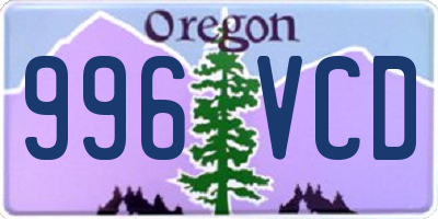 OR license plate 996VCD