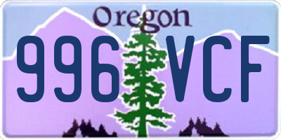 OR license plate 996VCF
