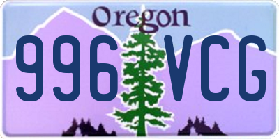 OR license plate 996VCG